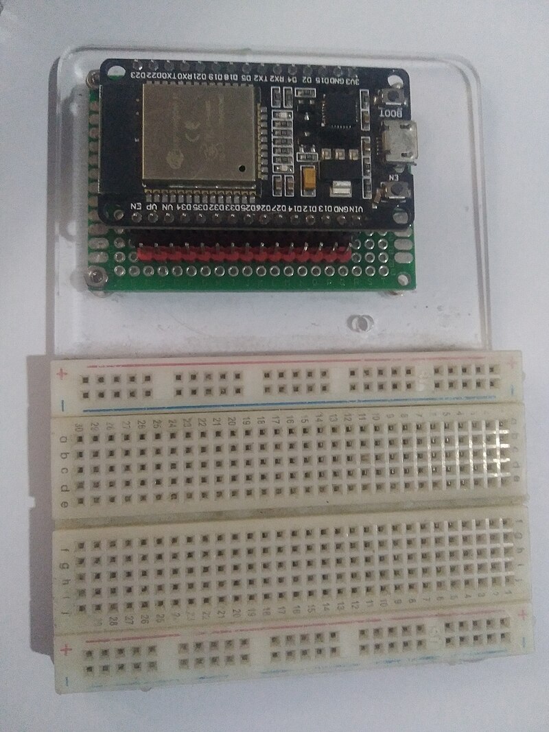 ESP32 development board with GPIO pins